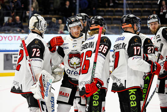 Malmö Redhawks spelare jublar