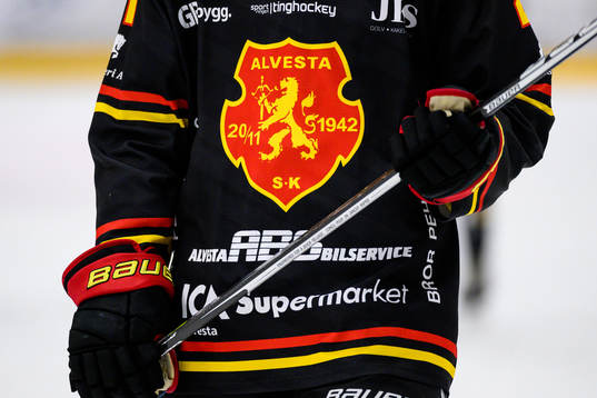 Alvestas klubbmärke på matchtröja