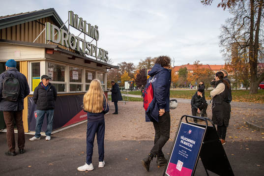 General view of the entrance to Malmö idrottsplats