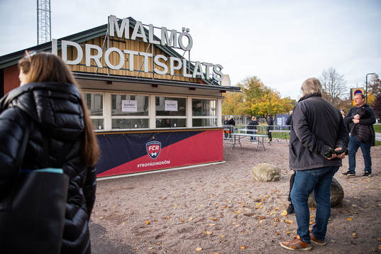 General view of the entrance to Malmö idrottsplats