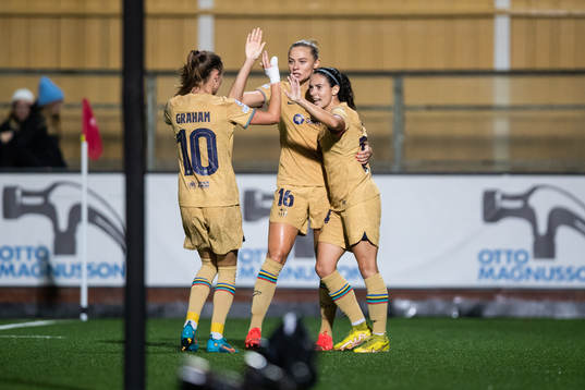 Caroline Graham Hansen, Fridolina Rolfö and Aitana Bonmati