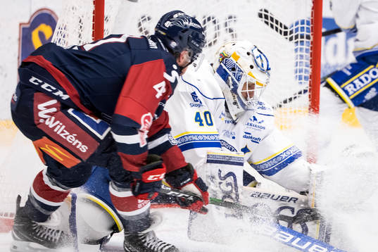 Leksands målvakt Mantas Armalis och Linköpings målvakt