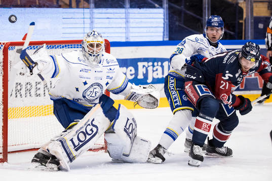 Leksands målvakt Mantas Armalis och Leksands Olle Alsing