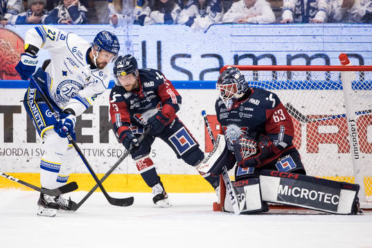 Leksands Marek Hrivik och Linköpings Linus Hultström och
