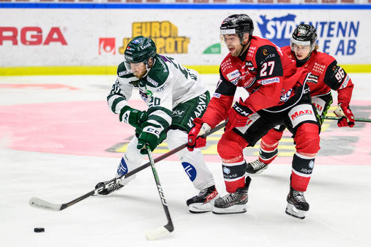 Färjestads Marcus Westfält och Malmö Redhawks Ponthus