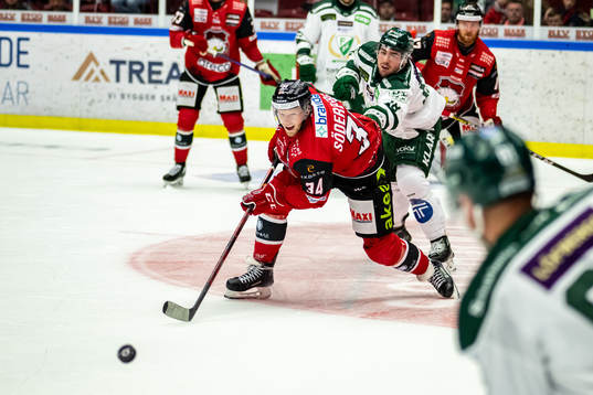 Malmö Redhawks Carl Söderberg och Färjestads Remi Elie