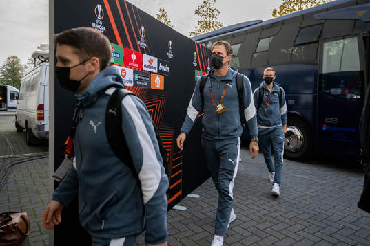 Goalkeeper Johan Dahlin of Malmö FF arrives to the stadium