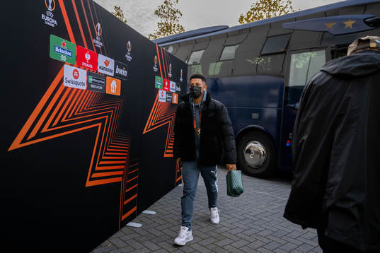 Romain Gall of Malmö FF arrives to the stadium