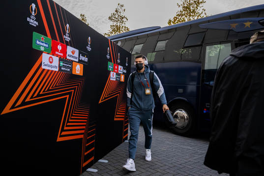 Dennis Hadžikadunic of Malmö FF arrives to the stadium