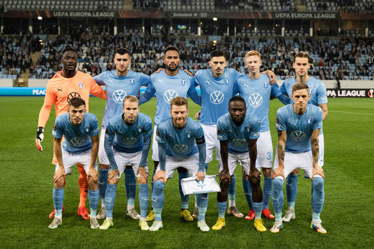 Players of Malmö line up for a team photo
