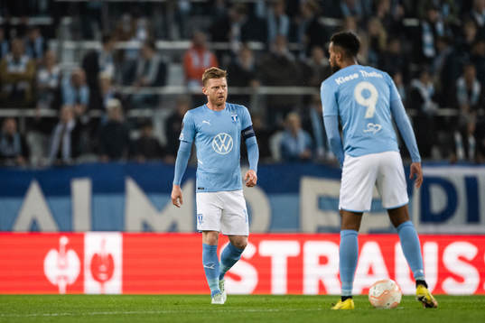 Anders Christiansen of Malmö looks dejected
