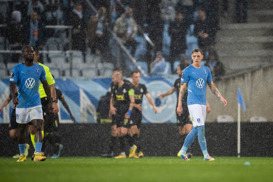 Søren Rieks of Malmö looks dejected
