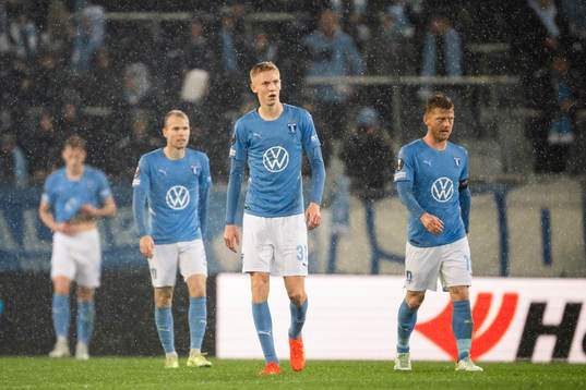 Hugo Larsson of Malmö looks dejected