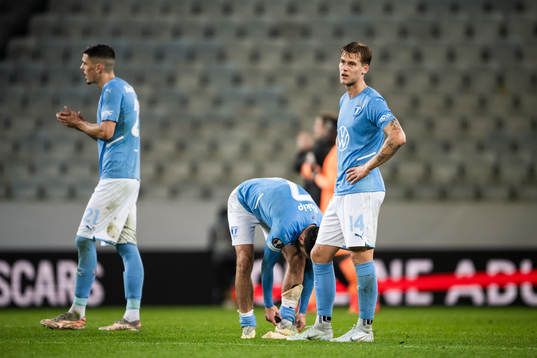 Felix Beijmo of Malmö looks dejected