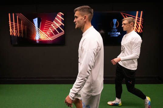 Matěj Chalus and Søren Rieks of Malmö in the in the