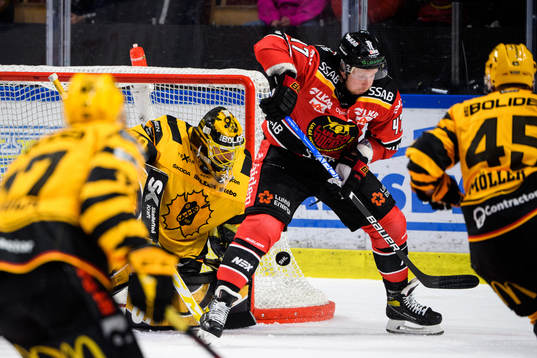 Skellefteås målvakt Gustaf Lindvall och Luleås Leo