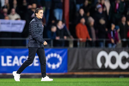 Head coach Renee Slegers of FC Rosengård looks dejected