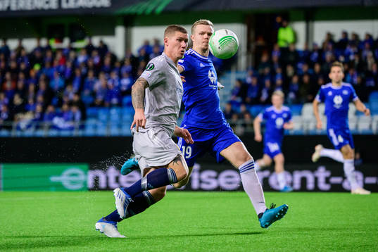 Victor Edvardsen of Djurgården and Eirik Haugan of Molde