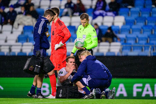 Hampus Finndell of Djurgården in pain