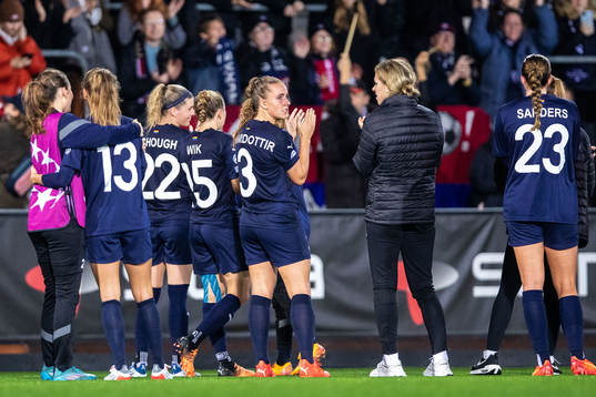 Gudrun Arnardottir of FC Rosengård looks dejected