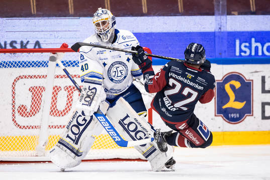 Leksands målvakt Mantas Armalis och Linköpings Vilmos