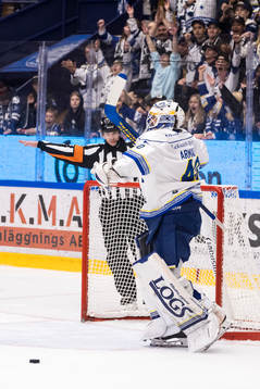 Leksands målvakt Mantas Armalis jubel