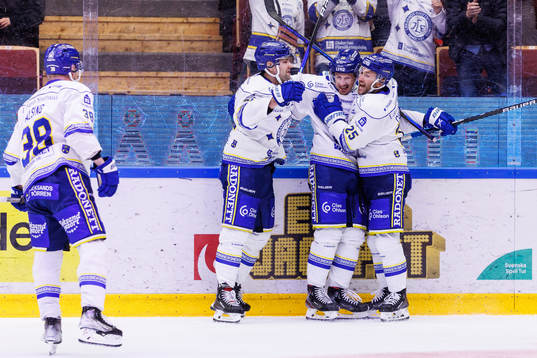 Leksands Patrik Noren jublar efetr 2-1