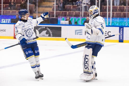 Leksands målvakt Mantas Armalis jubel