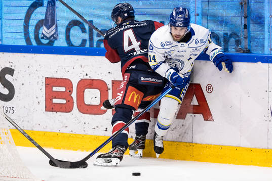 Linköpings målvakt Mattias Hävelid och Leksands Oskar