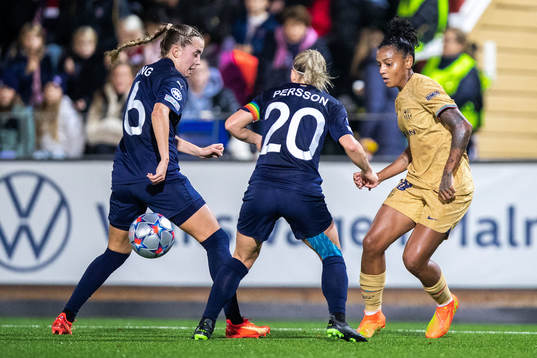 Ria Noora Minerva Öling and Mia Persson of FC Rosengård