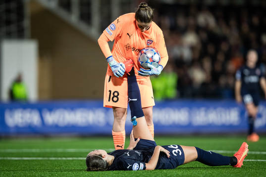goalkeeper Teagan Micah and Athinna Persson Lundgren of FC
