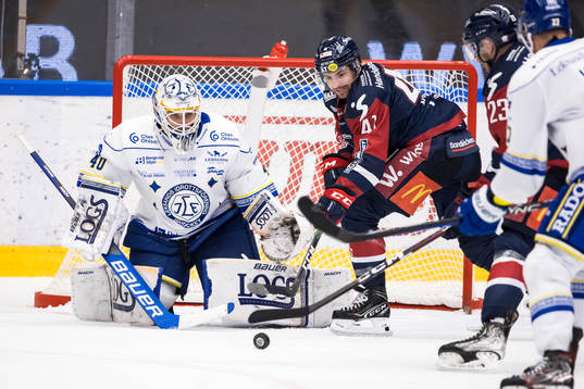 Leksands målvakt Mantas Armalis och Linköpings Broc Little