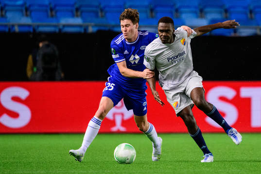 Emil Breivik of Molde and Joel Asoro of Djurgården
