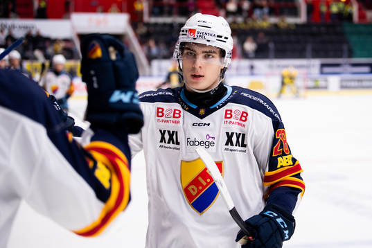 Djurgårdens Liam Öhgren jublar
