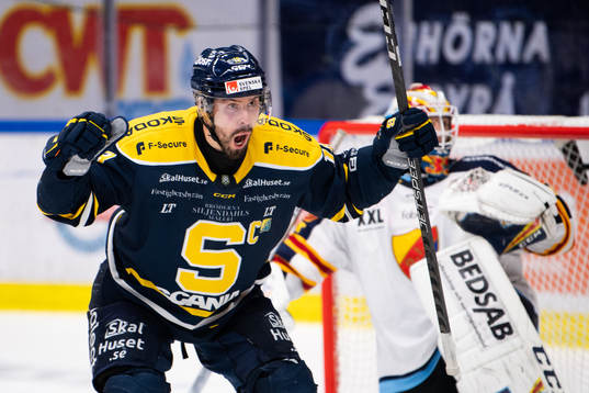 Södertäljes Linus Videll jublar