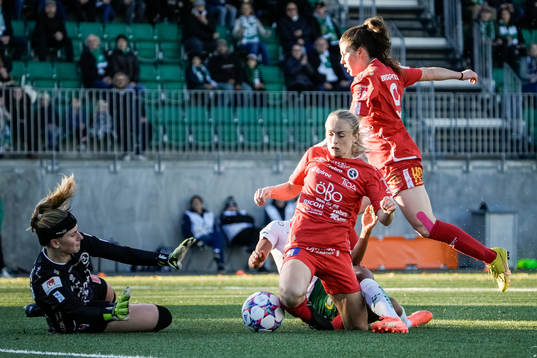 Örebros målvakt Tove Enblom, Michaela Kovacs och