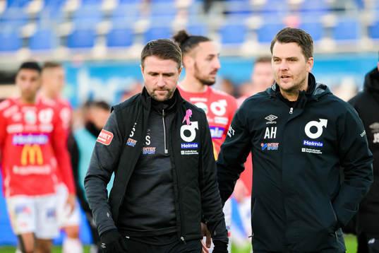 Degerfors tränare Tobias Solberg och tränare Andreas