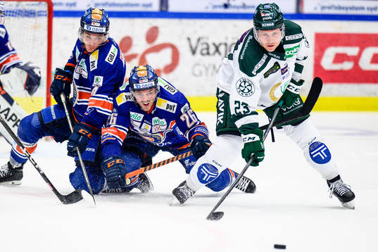 Växjös Keegan Lowe, Joel Kellman och Färjestads Ville