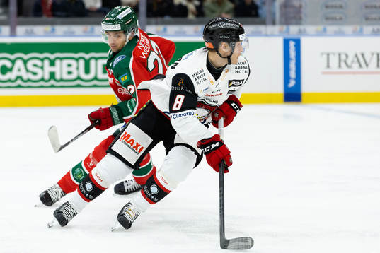 Malmö Redhawks Johan Olofsson och Frölundas Linus Nässen