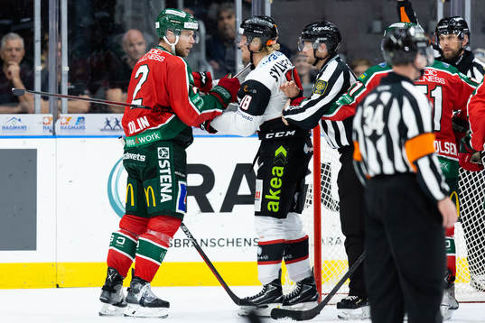 Frölundas Christian Folin och Malmö Redhawks Marcus