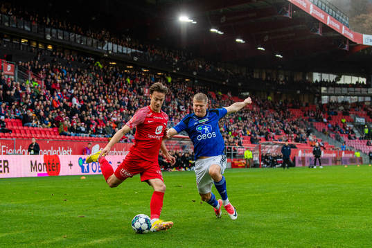 Felix Horn Myhre of Brann and Fredrik Kristensen Dahl of