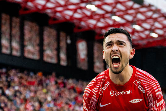 Niklas Castro of Brann celebrates