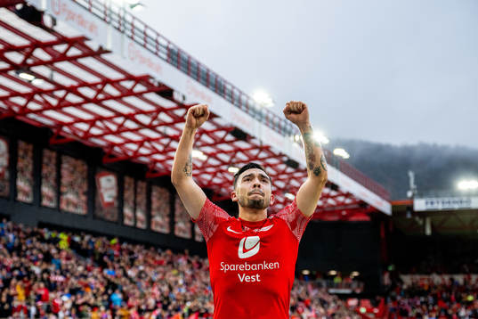 Niklas Castro of Brann celebrates