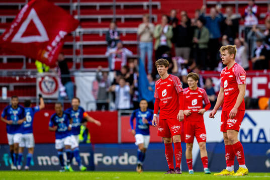 Niklas Jensen Wassberg of Brann looks dejected