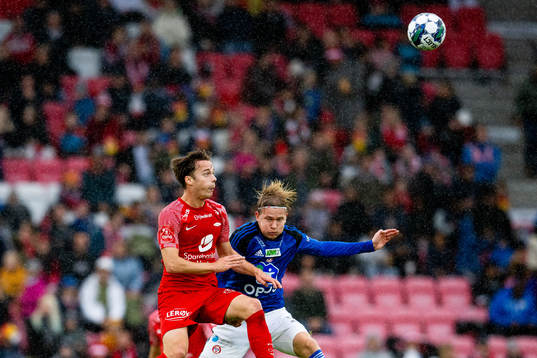 Felix Horn Myhre of Brann and Simen Hestnes of KFUM