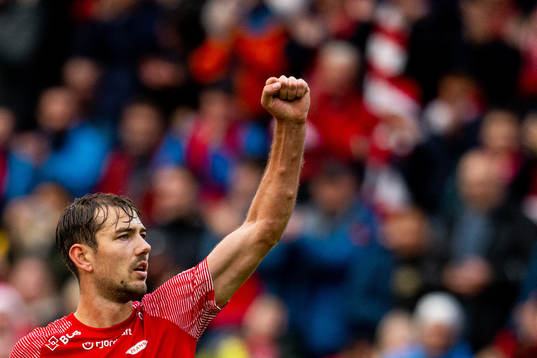 Fredrik Pallesen Knudsen of Brann celebrates