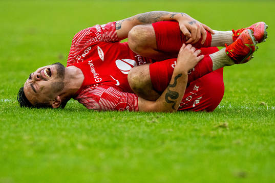 Niklas Castro of Brann in pain