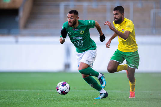 Jönköpings Södras Malkolm Moenza och Dalkurds Suleman