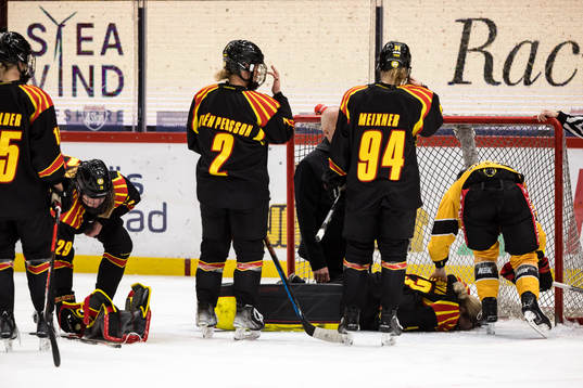 Brynäs målvakt Klara Peslarova skadas