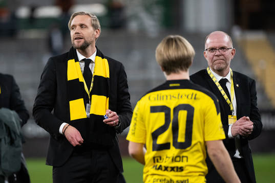 Häckens klubbchef Marcus Jodin och ordförande Anders